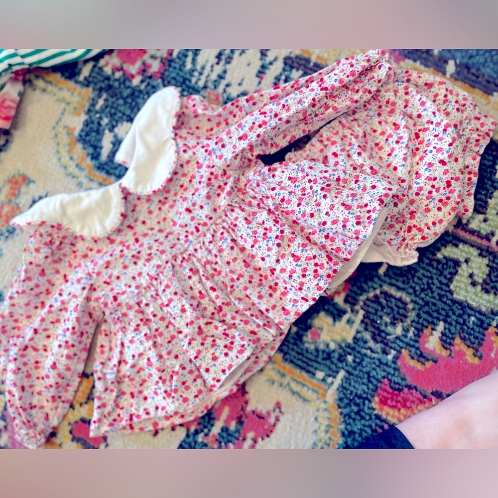 Pink Liberty Scalloped Collar Diaper Set Cecil and Lou 9M